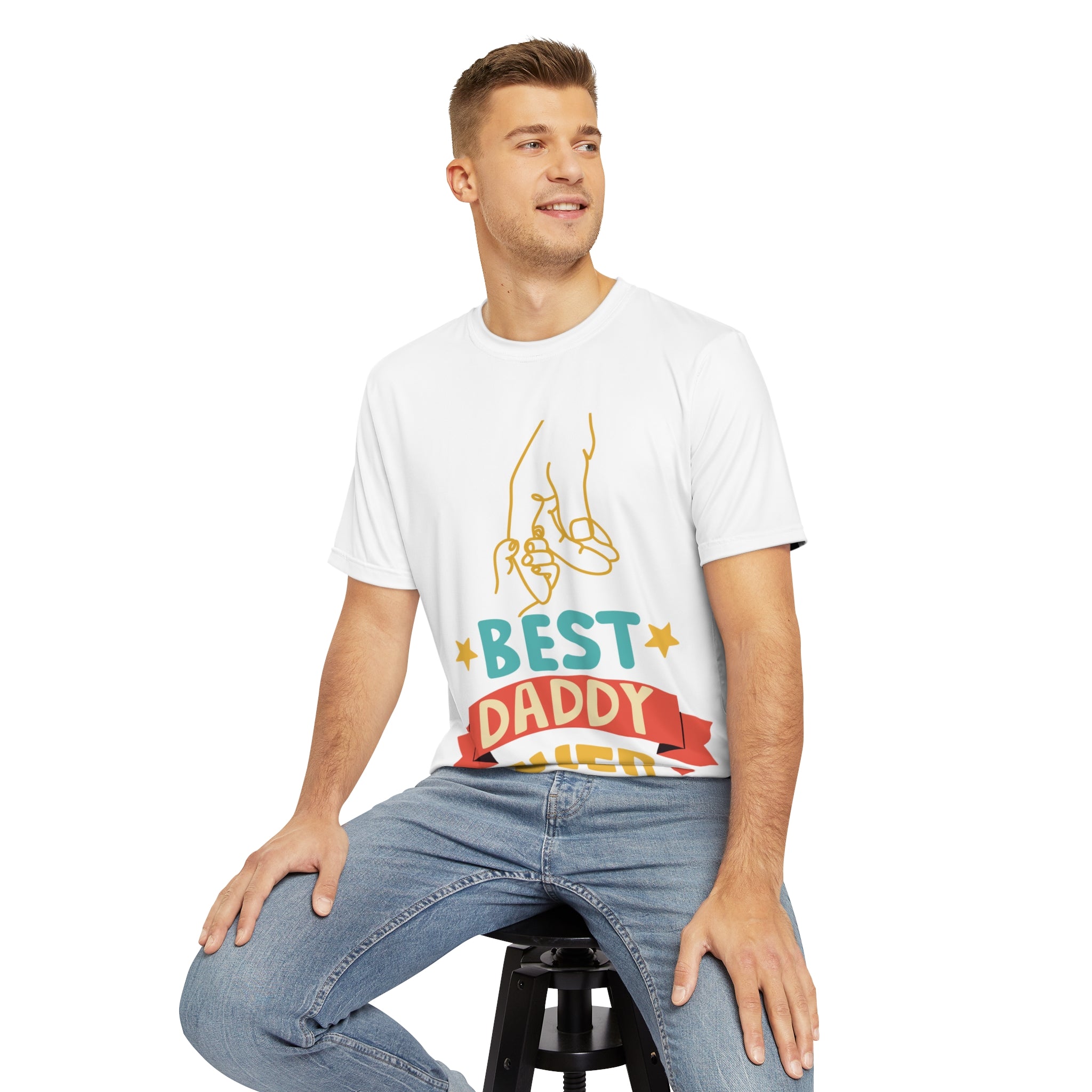 Best Daddy Ever Men's Polyester Tee (AOP)
