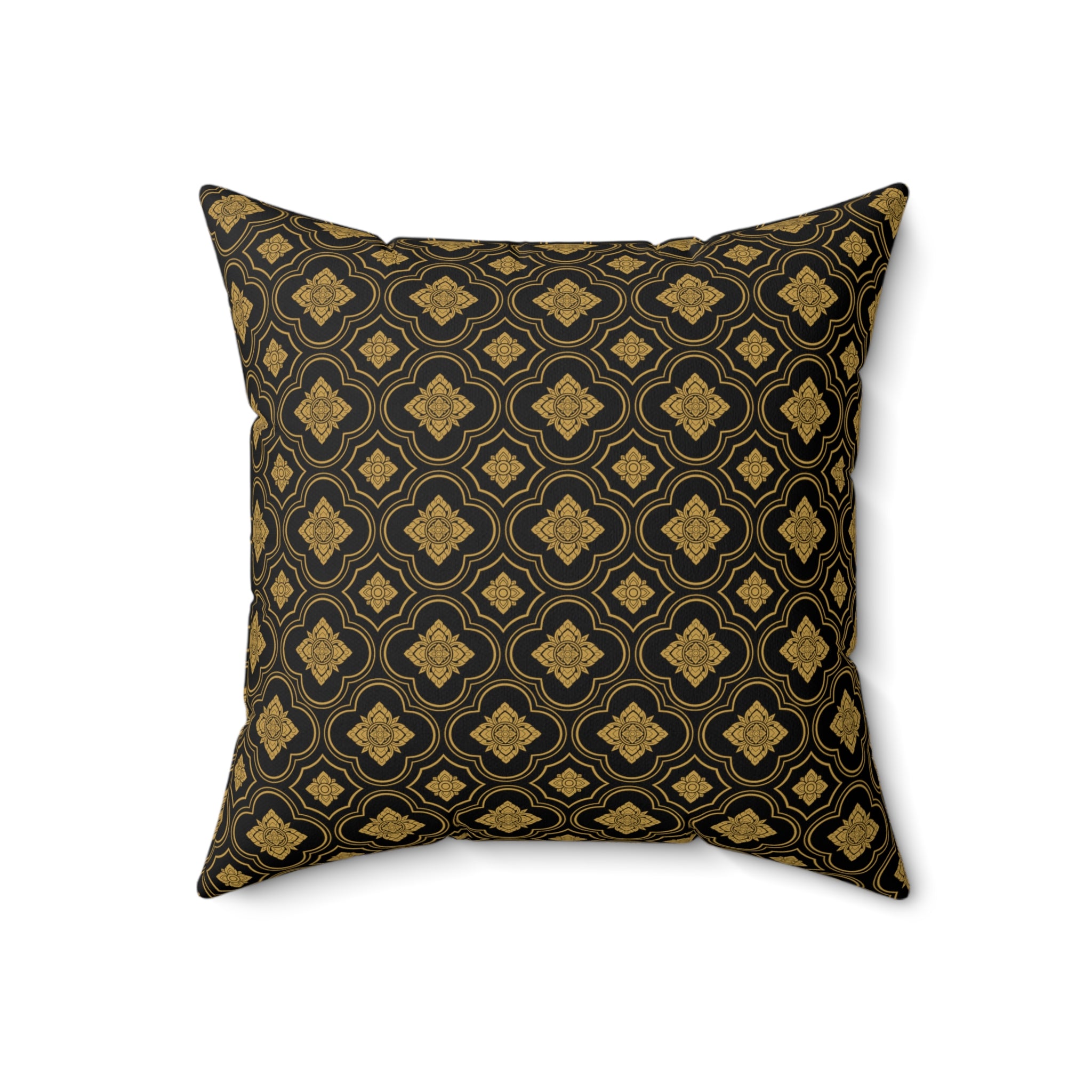 Golden Polyester Square Pillow