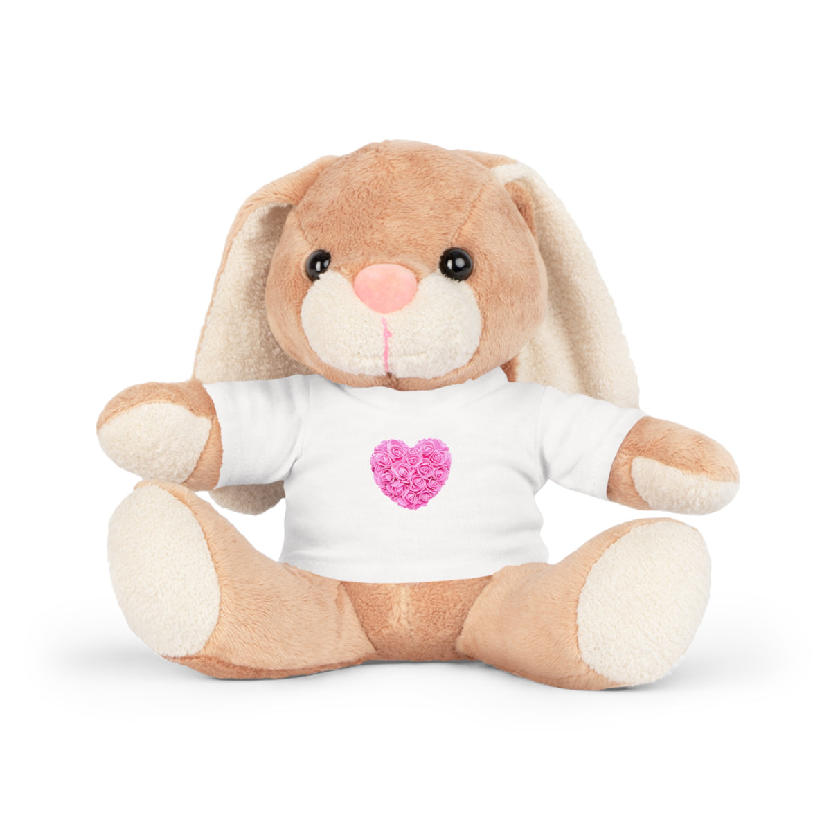 Pink Flower Heart Plush Toy with T-Shirt